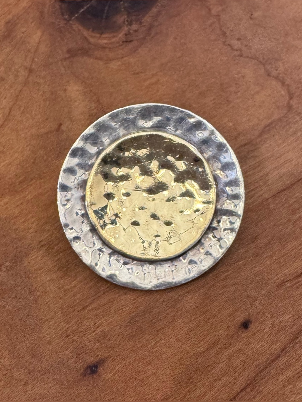 Silpada Sterling Silver Gold Tone Hammered Pendant